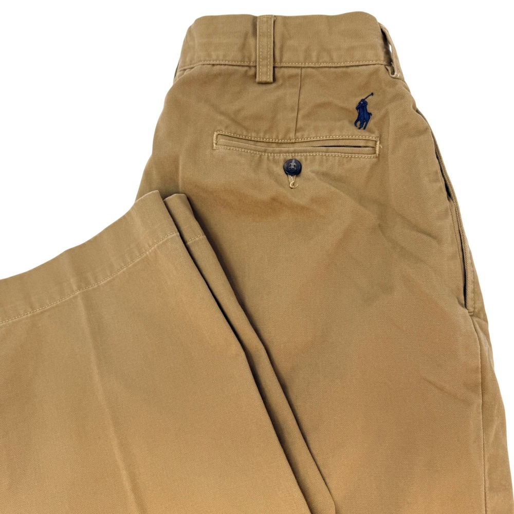 Vintage Polo Ralph Lauren Ethan Pant Mens 36x32 Khaki Tan Pleated Chino Trousers